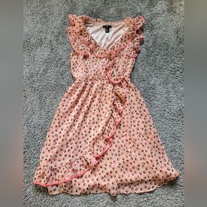 Coral Polka Dot Ruffle Dress H&M Size 8 *NWOT*